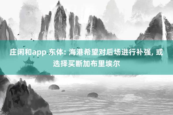 莊閑和app 東體: 海港希望對后場進行補強, 或選擇買斷加布里埃爾