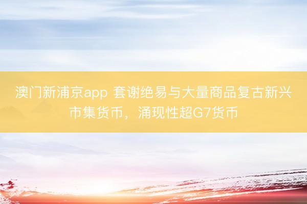 澳門新浦京app 套謝絕易與大量商品復古新興市集貨幣，涌現性超G7貨幣