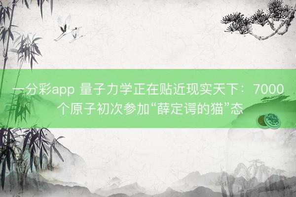 一分彩app 量子力學(xué)正在貼近現(xiàn)實(shí)天下：7000 個(gè)原子初次參加“薛定諤的貓”態(tài)